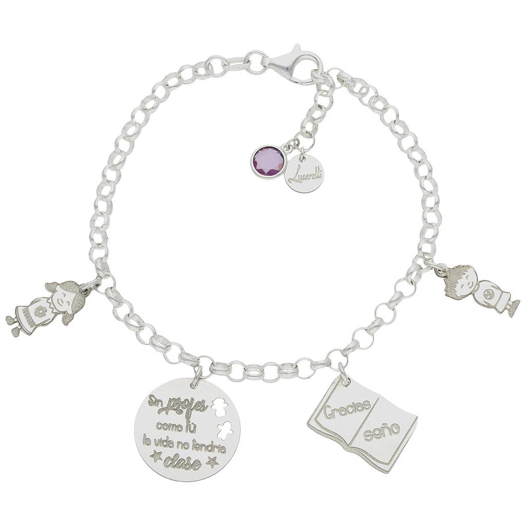 PULSERA MI HISTORIA PLATA 925MM MI PROFE