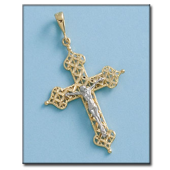 CRUZ CON CRISTO ORO 18KL - 27X38MM