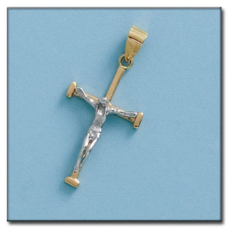 CRUZ CRISTO ORO 18KL BICOLOR