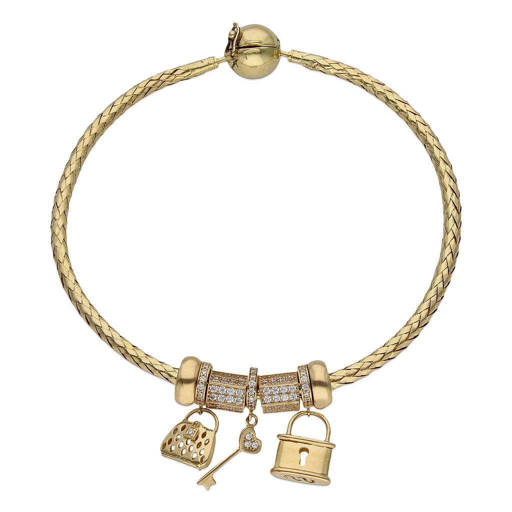 PULSERA ORO 18 KL FLEXIBLE - CANDADO DEL AMOR