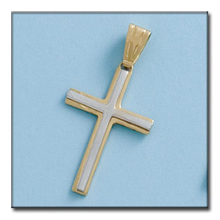 CRUZ EN ORO DE 18KL BICOLOR - 18X26MM