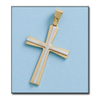 CRUZ EN ORO DE 18KL BICOLOR - 22X32MM