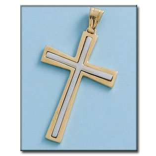 CRUZ EN ORO DE 18KL BICOLOR - 26X40MM