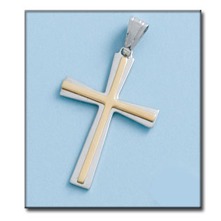 CRUZ EN ORO DE 18KL BICOLOR -22X33MM