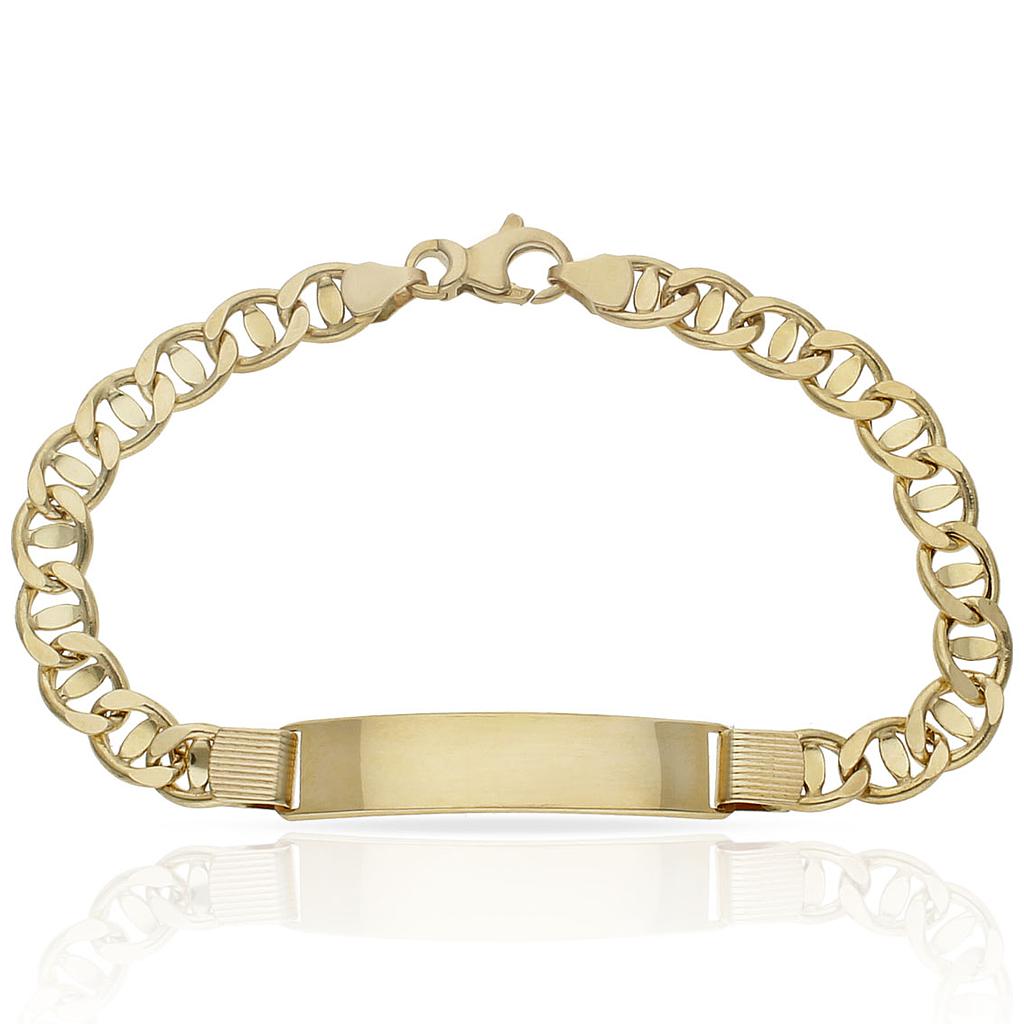 PULSERA ORO 18KL ANCLA PLACA