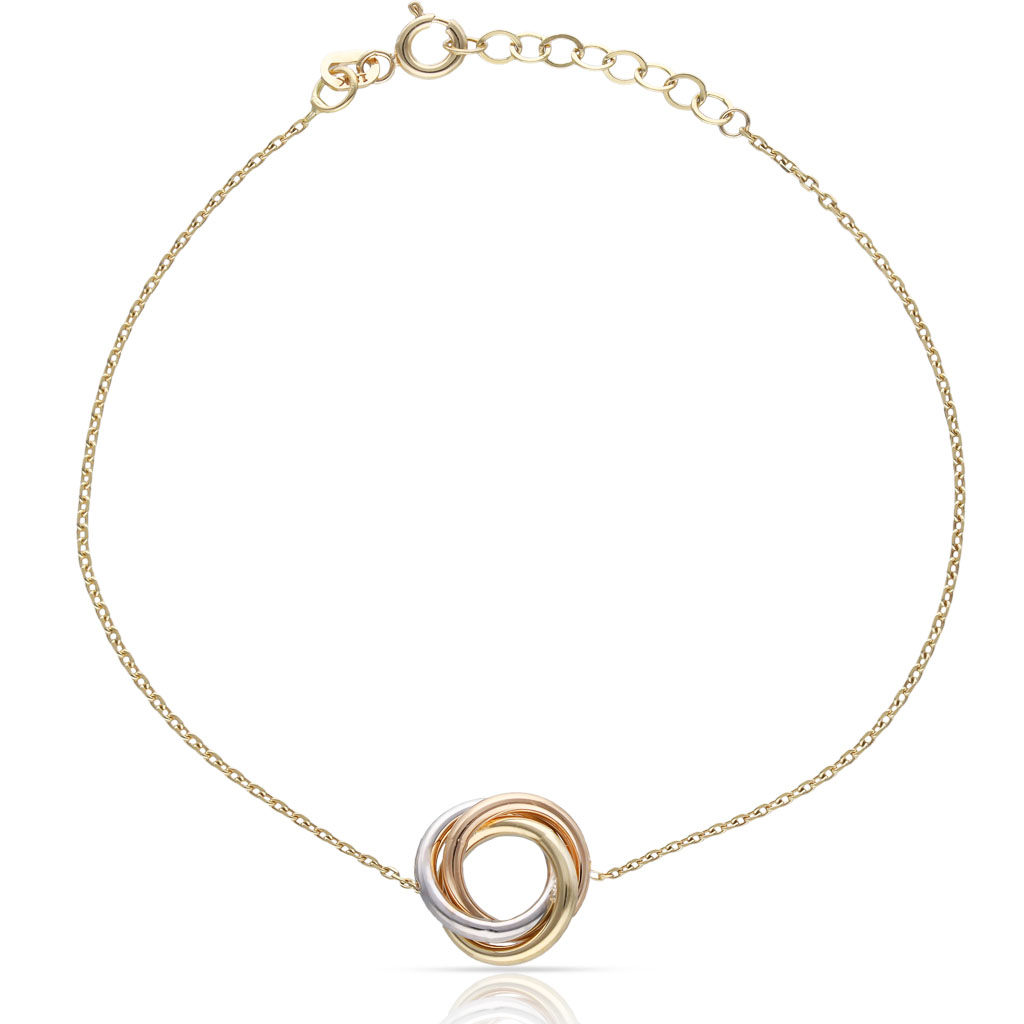 PULSERA ORO 18KL AROS TRICOLOR