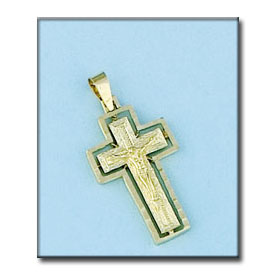 CRUZ EN ORO DE 18KL CON CRISTO - 14X26MM