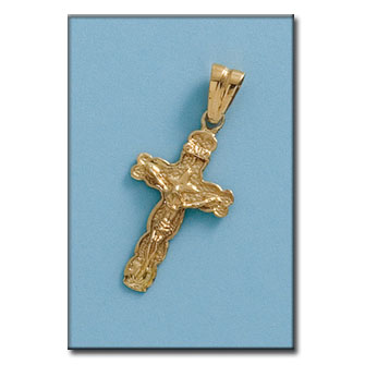 CRUZ EN ORO DE 18KL CON CRISTO - 15X28MM