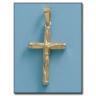 CRUZ EN ORO DE 18KL CON CRISTO - 16X27MM