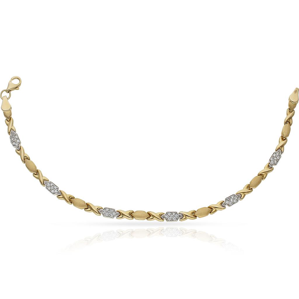 PULSERA ORO 18KL BICOLOR CIRCONITAS