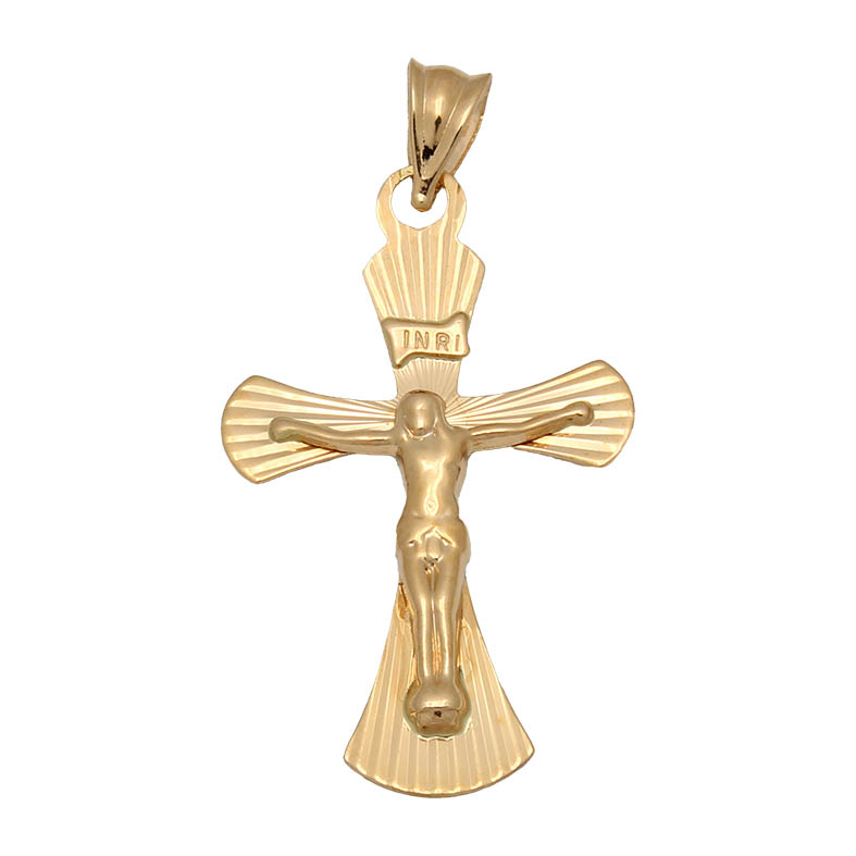 CRUZ EN ORO DE 18KL CON CRISTO - 17X28MM