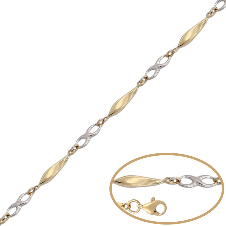PULSERA ORO 18KL BICOLOR INFINITOS