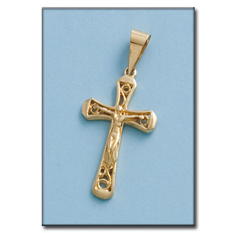 CRUZ EN ORO DE 18KL CON CRISTO - 17X30MM