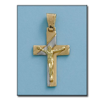 CRUZ EN ORO DE 18KL CON CRISTO - 18X29MM