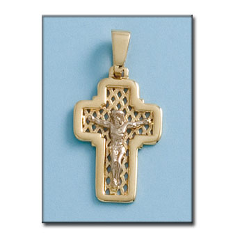 CRUZ EN ORO DE 18KL CON CRISTO - 18X29MM