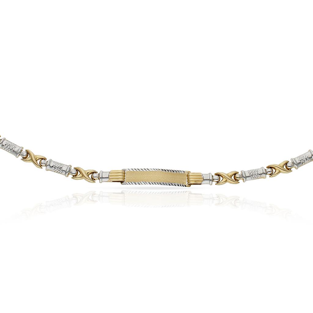 PULSERA ORO 18KL BICOLOR PLACA
