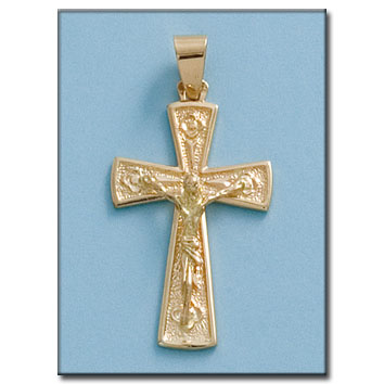 CRUZ EN ORO DE 18KL CON CRISTO - 18X30MM