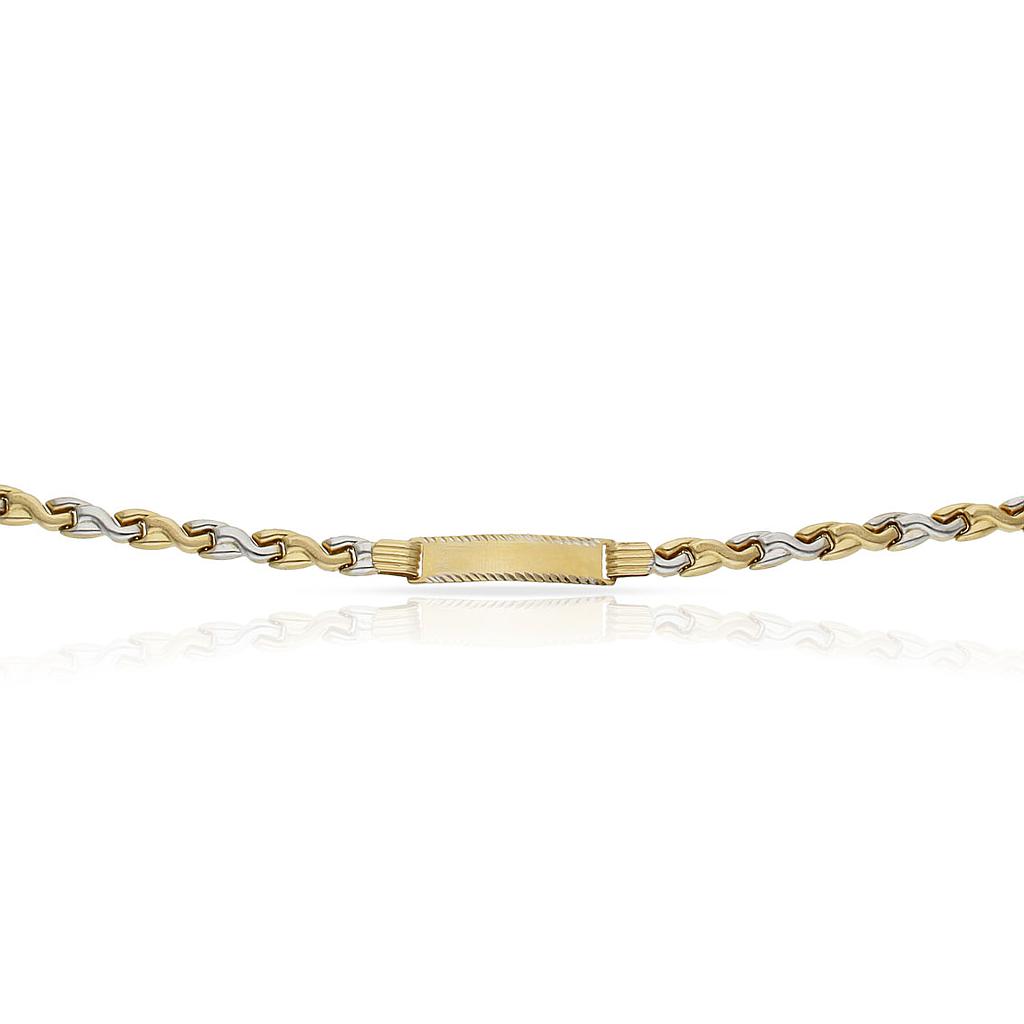 PULSERA ORO 18KL BICOLOR PLACA