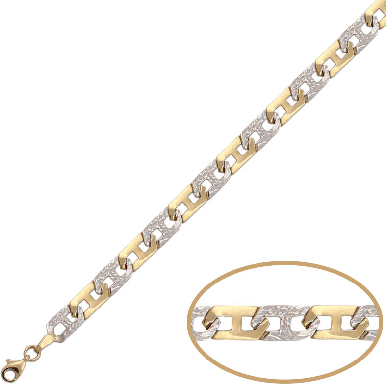 PULSERA ORO 18KL BICOLOR TALLADA