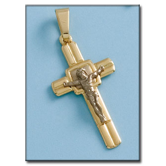 CRUZ EN ORO DE 18KL CON CRISTO - 18X35MM