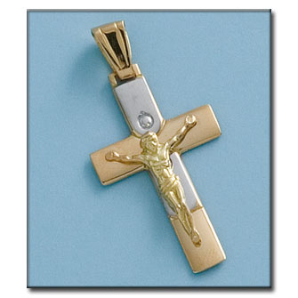 CRUZ EN ORO DE 18KL CON CRISTO - 19X31MM