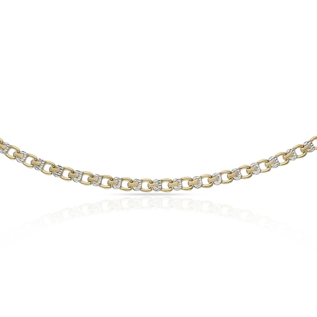 PULSERA ORO 18KL BICOLOR TROQUELADA