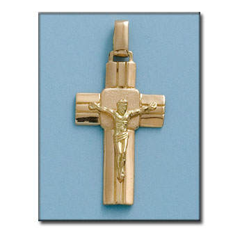 CRUZ EN ORO DE 18KL CON CRISTO - 19X32MM