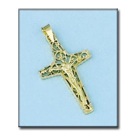 CRUZ EN ORO DE 18KL CON CRISTO - 19X32MM