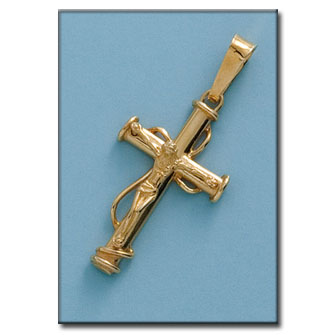 CRUZ EN ORO DE 18KL CON CRISTO - 19X34MM