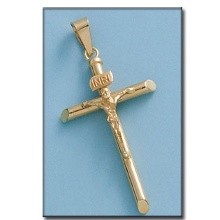 CRUZ EN ORO DE 18KL CON CRISTO - 19X36MM