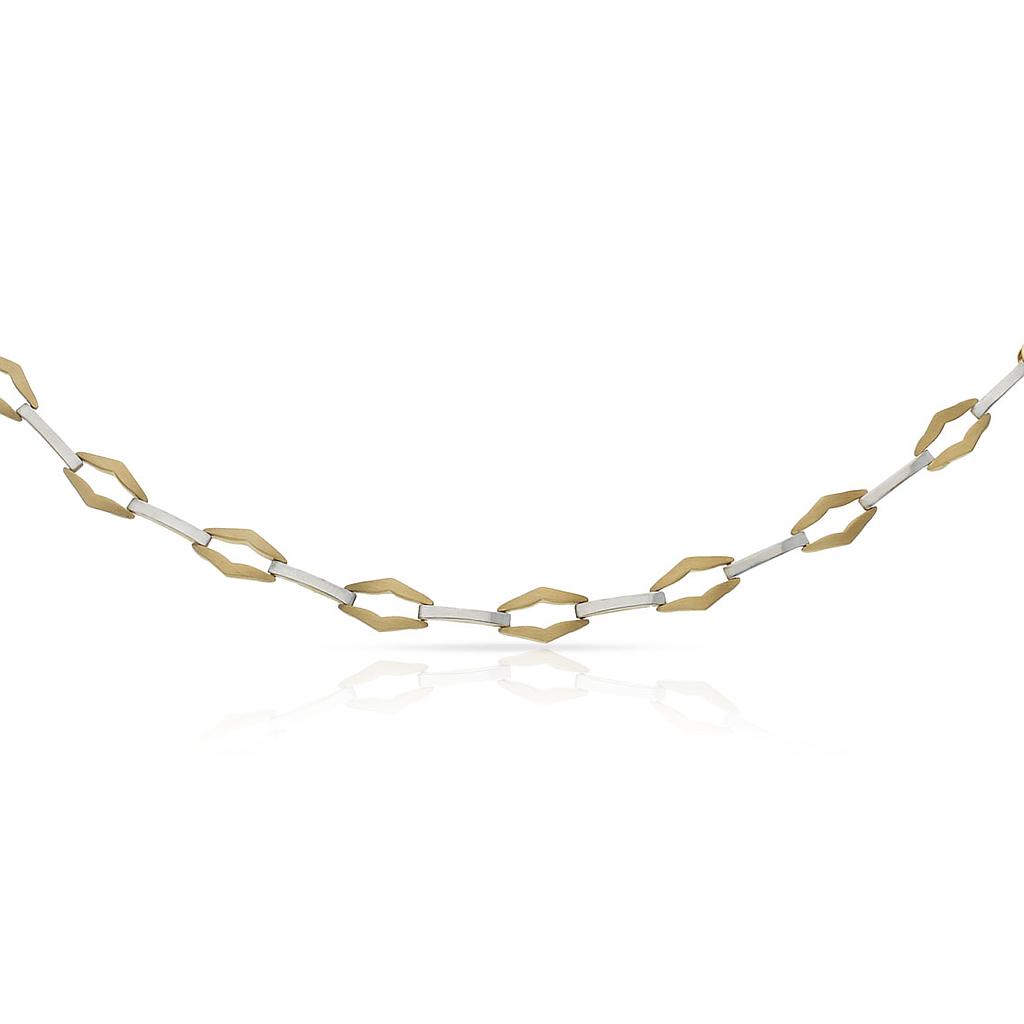 PULSERA ORO 18KL BICOLOR TROQUELADAS
