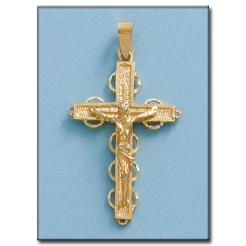 CRUZ EN ORO DE 18KL CON CRISTO - 20X32MM