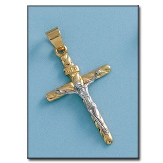 CRUZ EN ORO DE 18KL CON CRISTO - 20X32MM