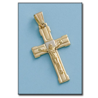 CRUZ EN ORO DE 18KL CON CRISTO - 20X32MM