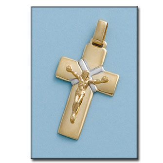 CRUZ EN ORO DE 18KL CON CRISTO - 20X34MM