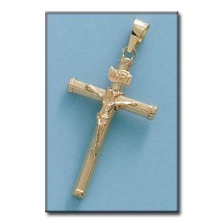 CRUZ EN ORO DE 18KL CON CRISTO - 20X34MM