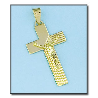 CRUZ EN ORO DE 18KL CON CRISTO - 20X36MM