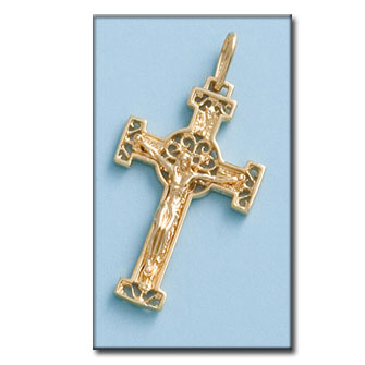 CRUZ EN ORO DE 18KL CON CRISTO - 21X35MM