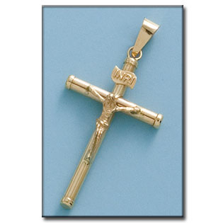 CRUZ EN ORO DE 18KL CON CRISTO - 21X36MM