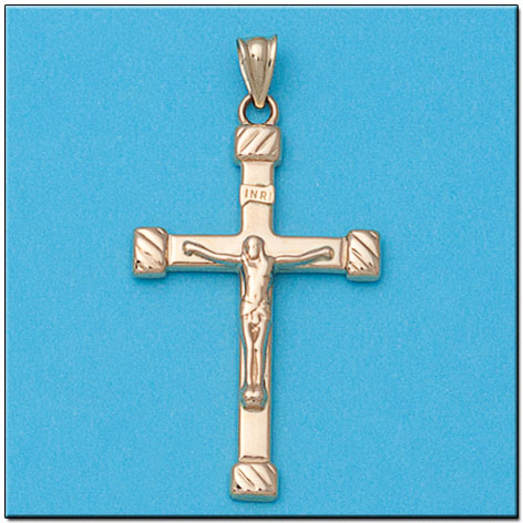 CRUZ EN ORO DE 18KL CON CRISTO - 22X36MM