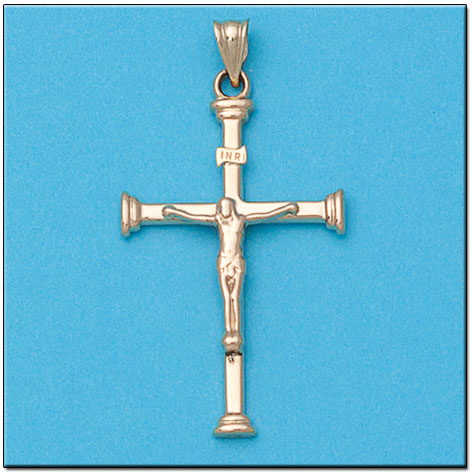 CRUZ EN ORO DE 18KL CON CRISTO - 22X36MM