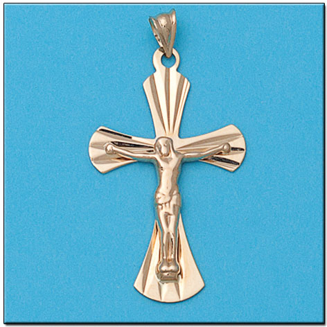 CRUZ EN ORO DE 18KL CON CRISTO - 22X36MM