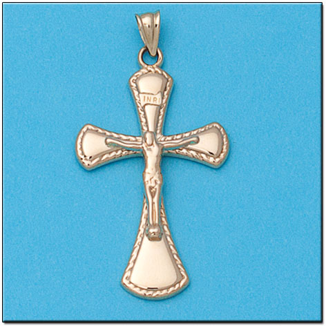 CRUZ EN ORO DE 18KL CON CRISTO - 22X36MM