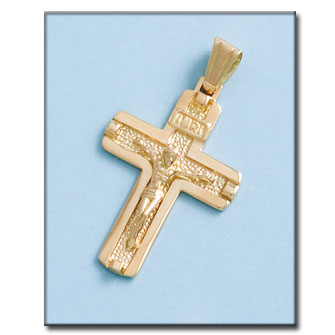 CRUZ EN ORO DE 18KL CON CRISTO - 23X33MM