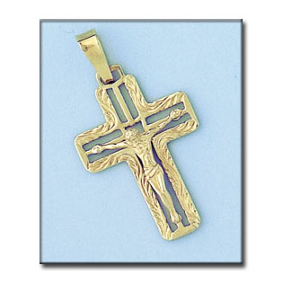 CRUZ EN ORO DE 18KL CON CRISTO - 23X35MM