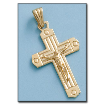 CRUZ EN ORO DE 18KL CON CRISTO - 25X40MM