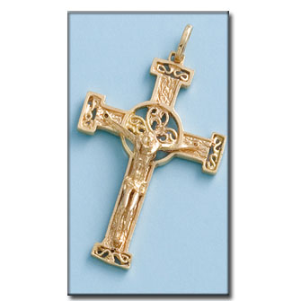 CRUZ EN ORO DE 18KL CON CRISTO - 31X47MM