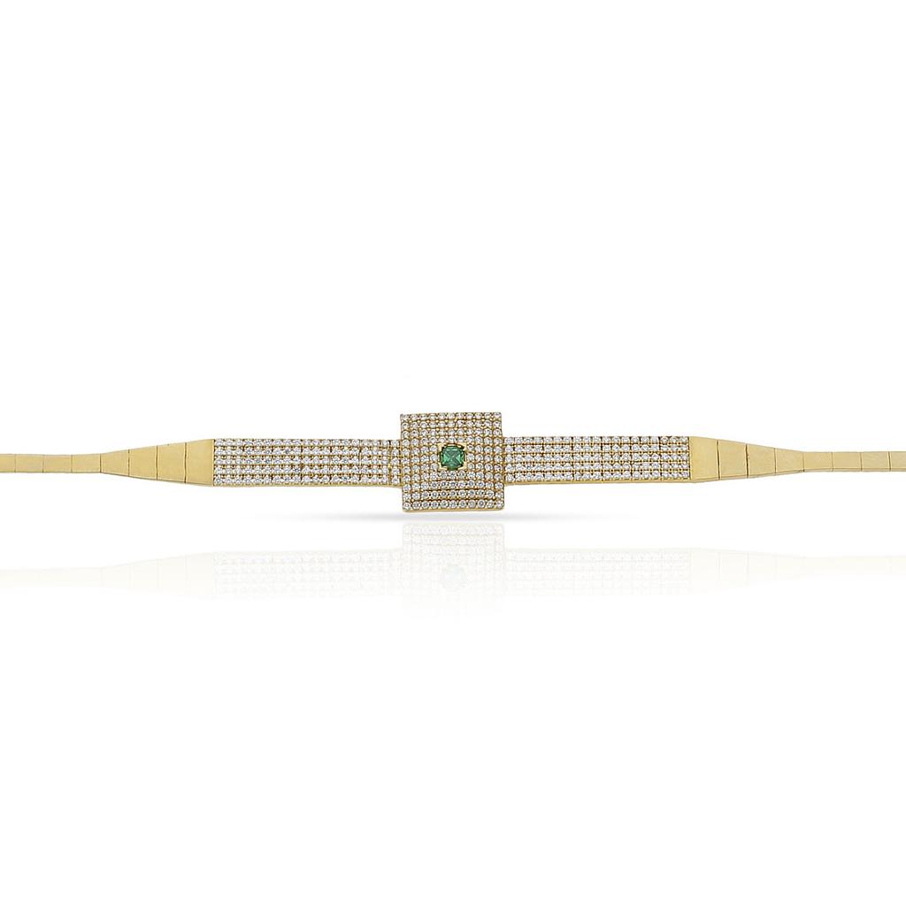 PULSERA ORO 18KL CRISOPAL Y CIRCONITAS