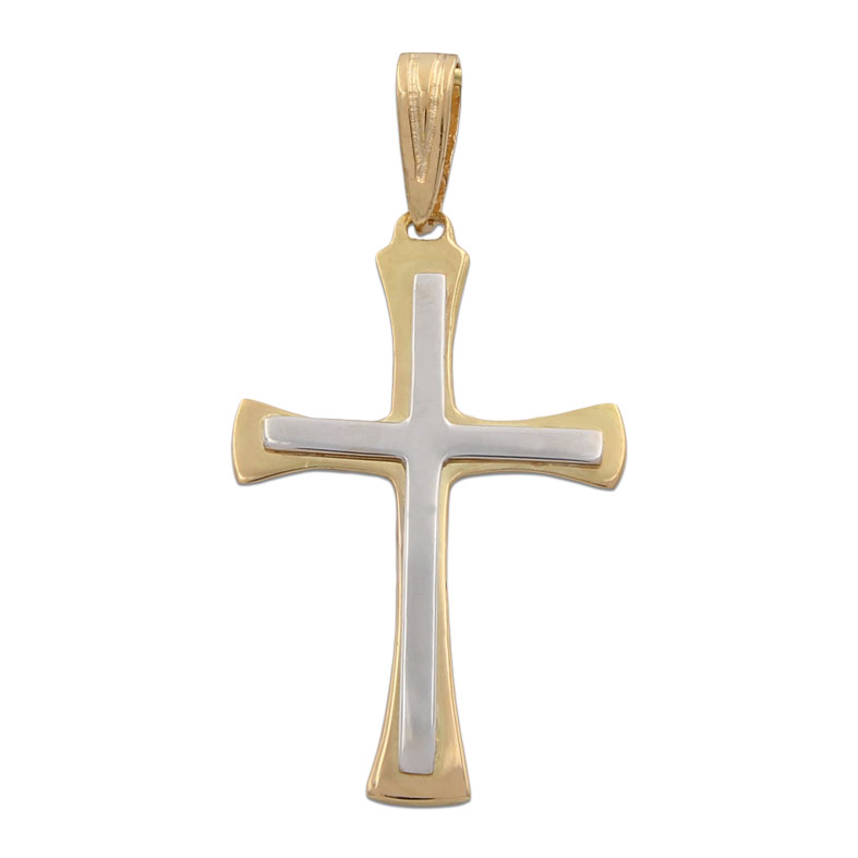 CRUZ ORO 18KL BICOLOR - 18X28MM