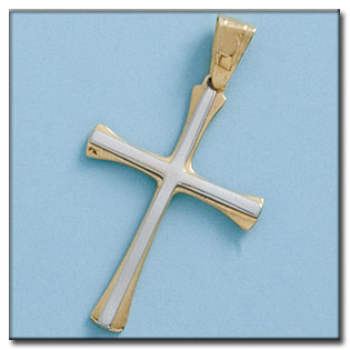 CRUZ ORO 18KL BICOLOR - 22X32MM